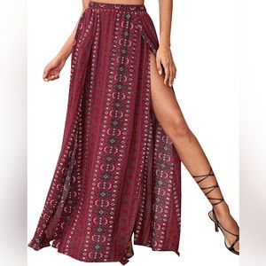 ROMWE Medium Boho Maxi Skirt